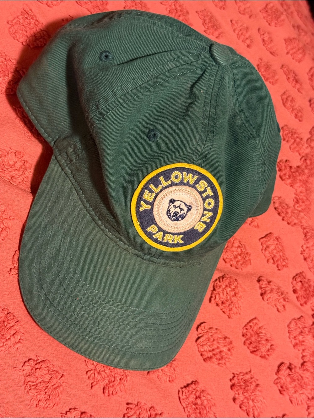 Yellowstone Park Forest Green Baseball Cap with Patch